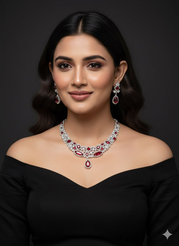 Mira AD Necklace (Red)