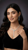 Elara Drop AD Necklace (Mint Green)