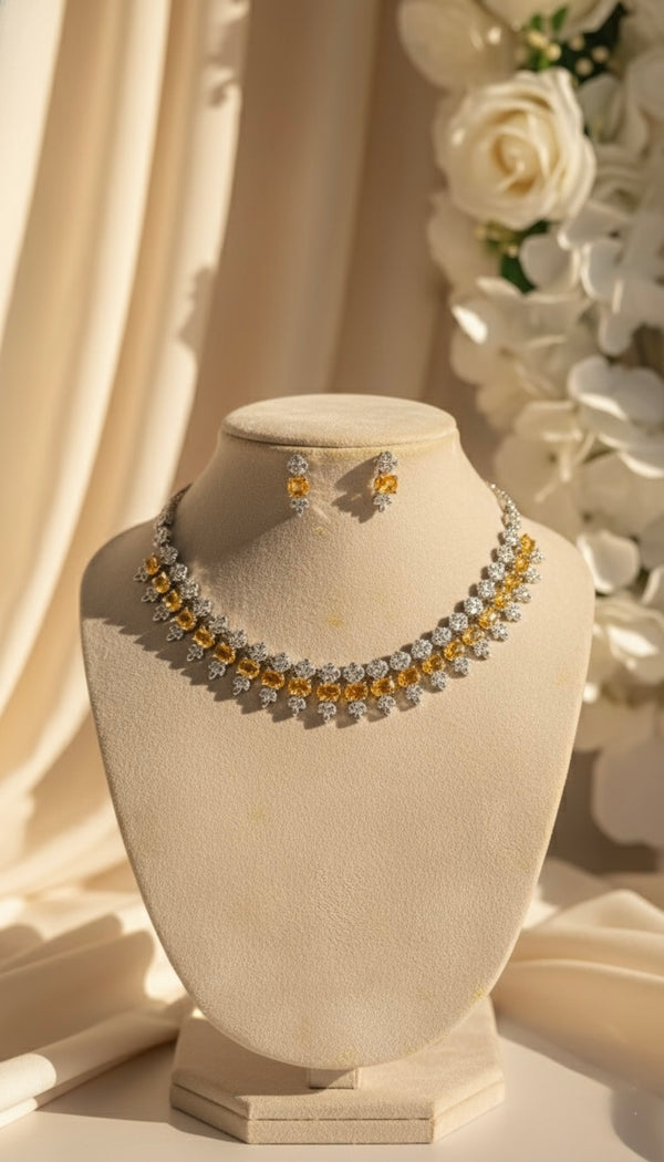 Luxe Line AD Necklace (Yellow)