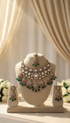 Nayab Kundan Bridal Necklace (Green and Wine)