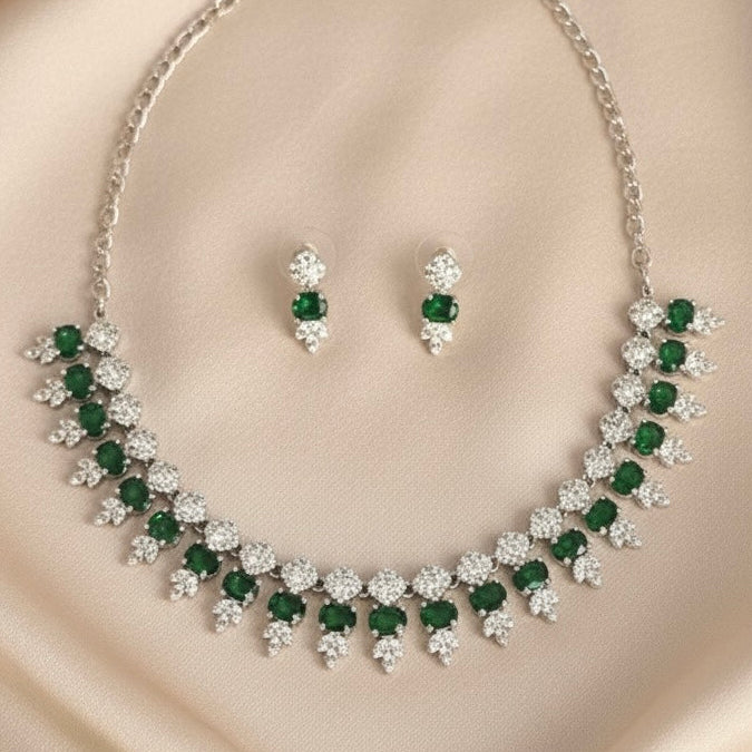 Luxe Line AD Necklace (Green)