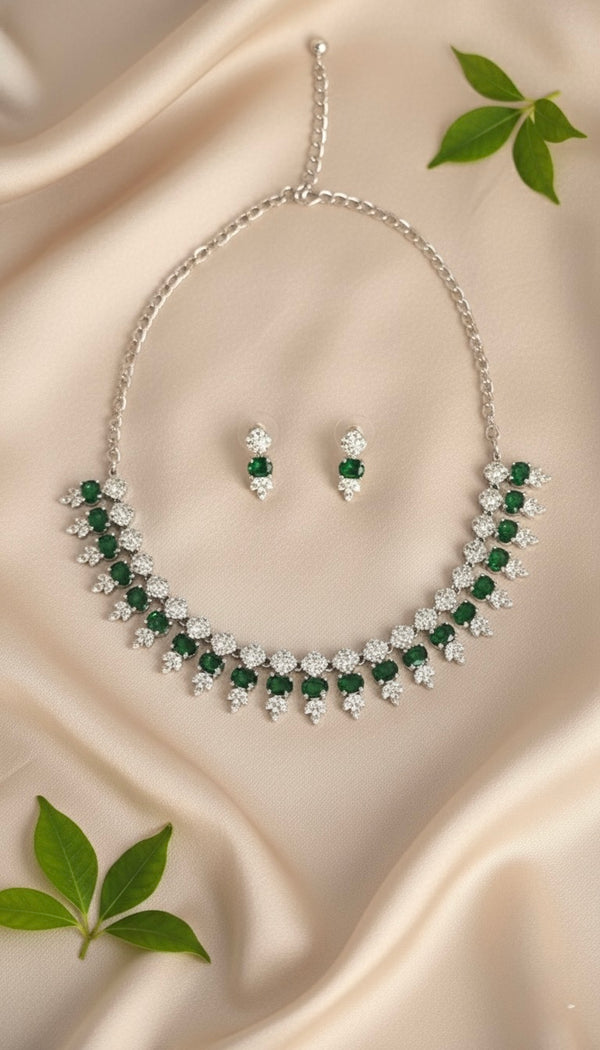 Luxe Line AD Necklace (Green)