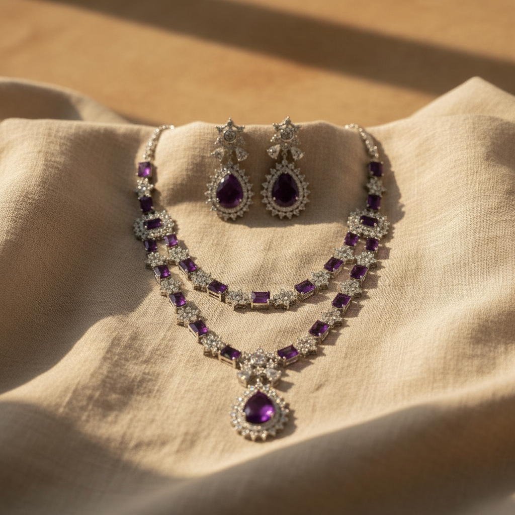 Regal Tier AD Necklace (Purple)