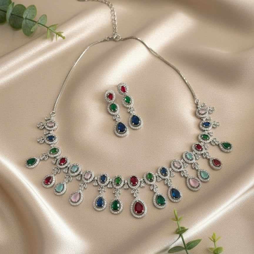 Shimmer AD Necklace (Multi-Colour)