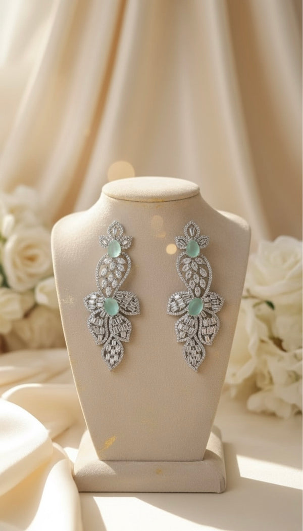Zyra AD Earrings (Mint Green)