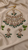 Nayab Kundan Bridal Necklace (Green and Wine)