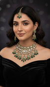 Nayab Kundan Bridal Necklace (Green)