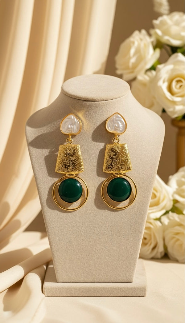 Lara Hasli Earrings (Green)
