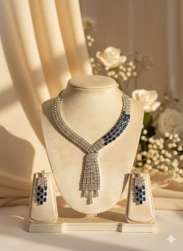 Sia AD Necklace (Blue)