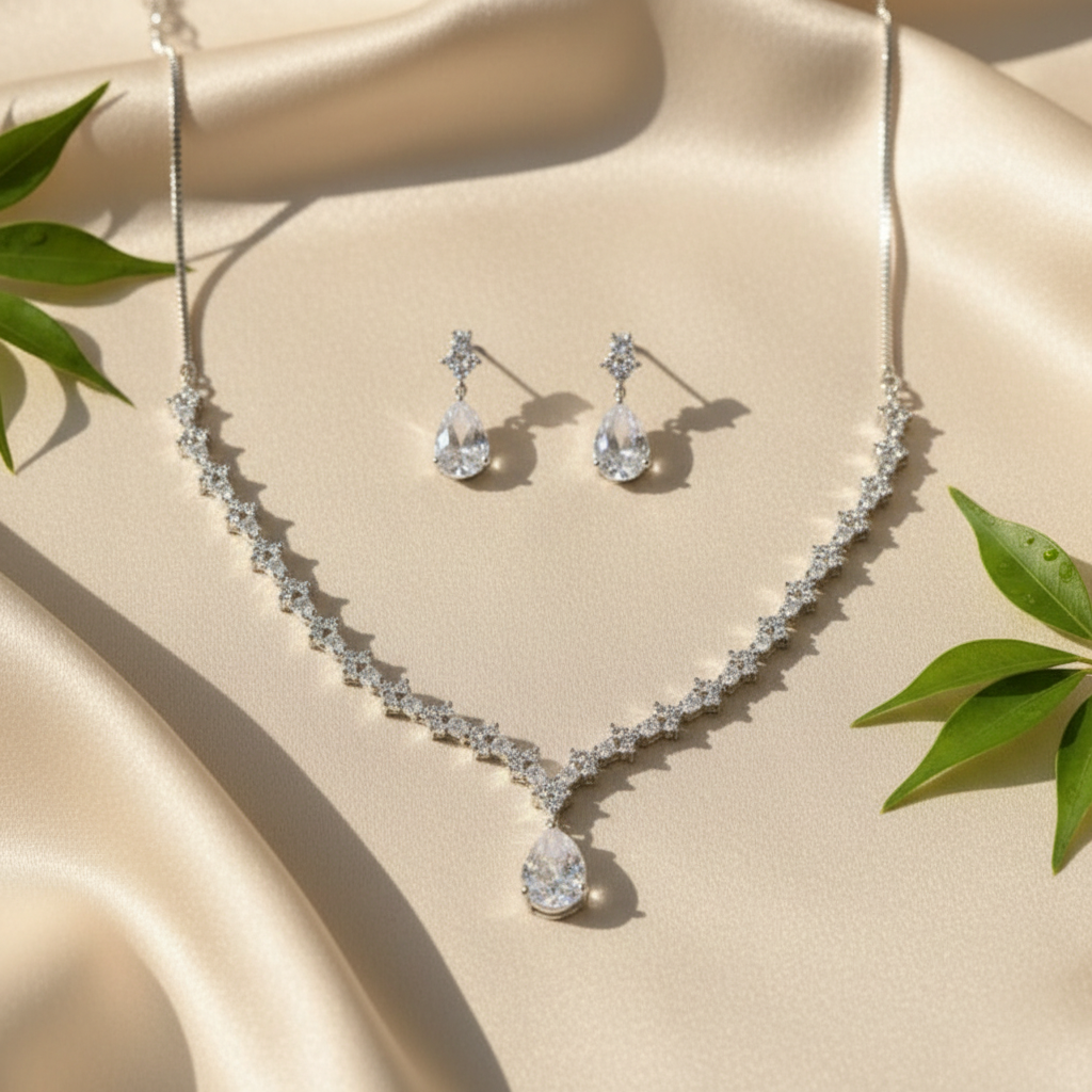 Aqua AD Necklace (Silver)