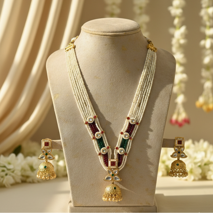 Samira Kashmiri Necklace (Wine-Green)
