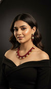 Vamika Layered Kundan Necklace (Wine)