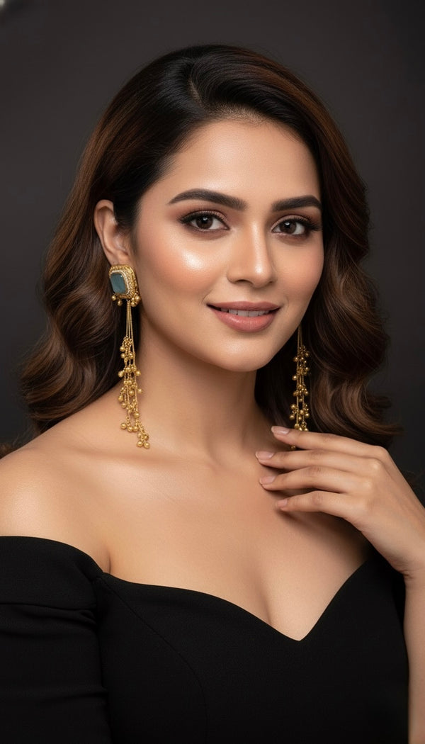 Saanvi Kashmiri Earrings(Mint Green)