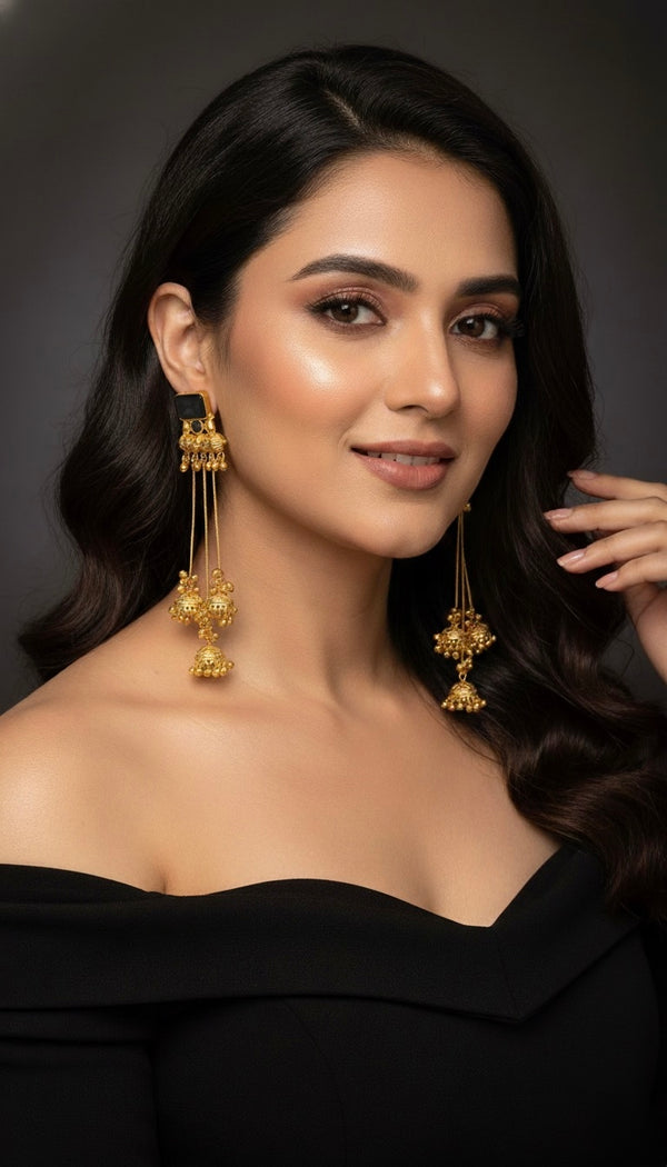 Roohi Kashmiri Earrings (Black)
