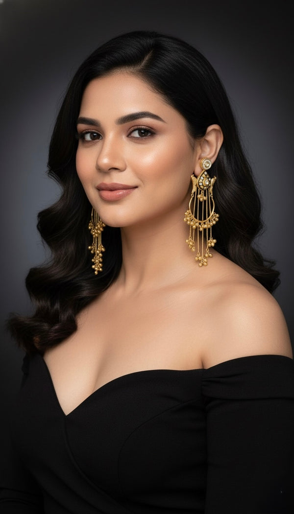 Moorni Kashmiri Earrings (Black)