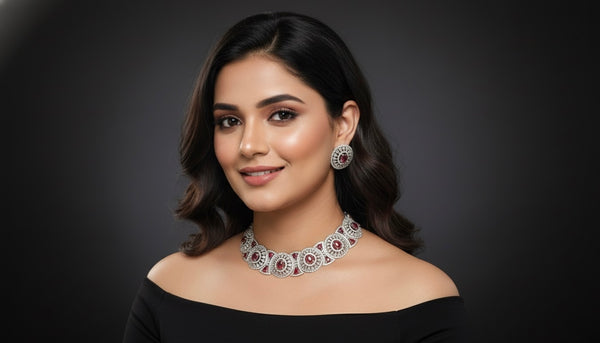 Elira AD Necklace (Dark Pink)