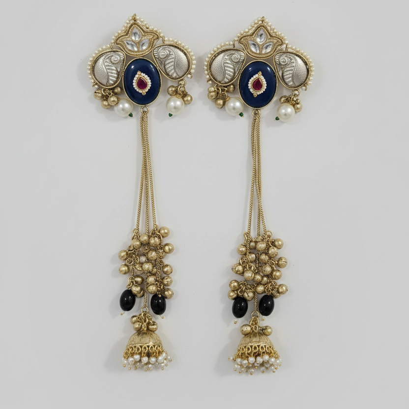Zariya Kashmiri Earrings (Blue)