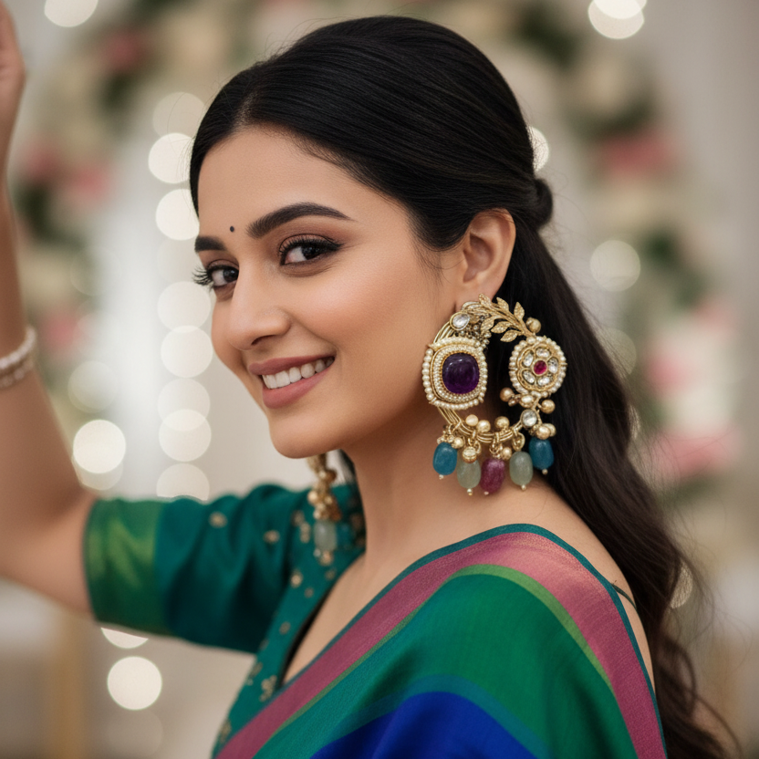 Rangrez Earrings (Purple)