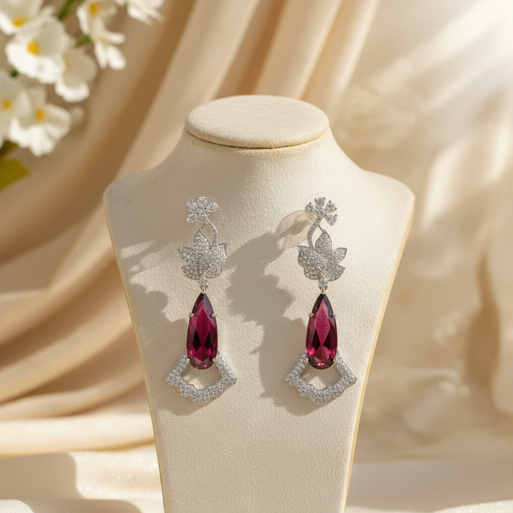 Charm AD Earrings (Wine)