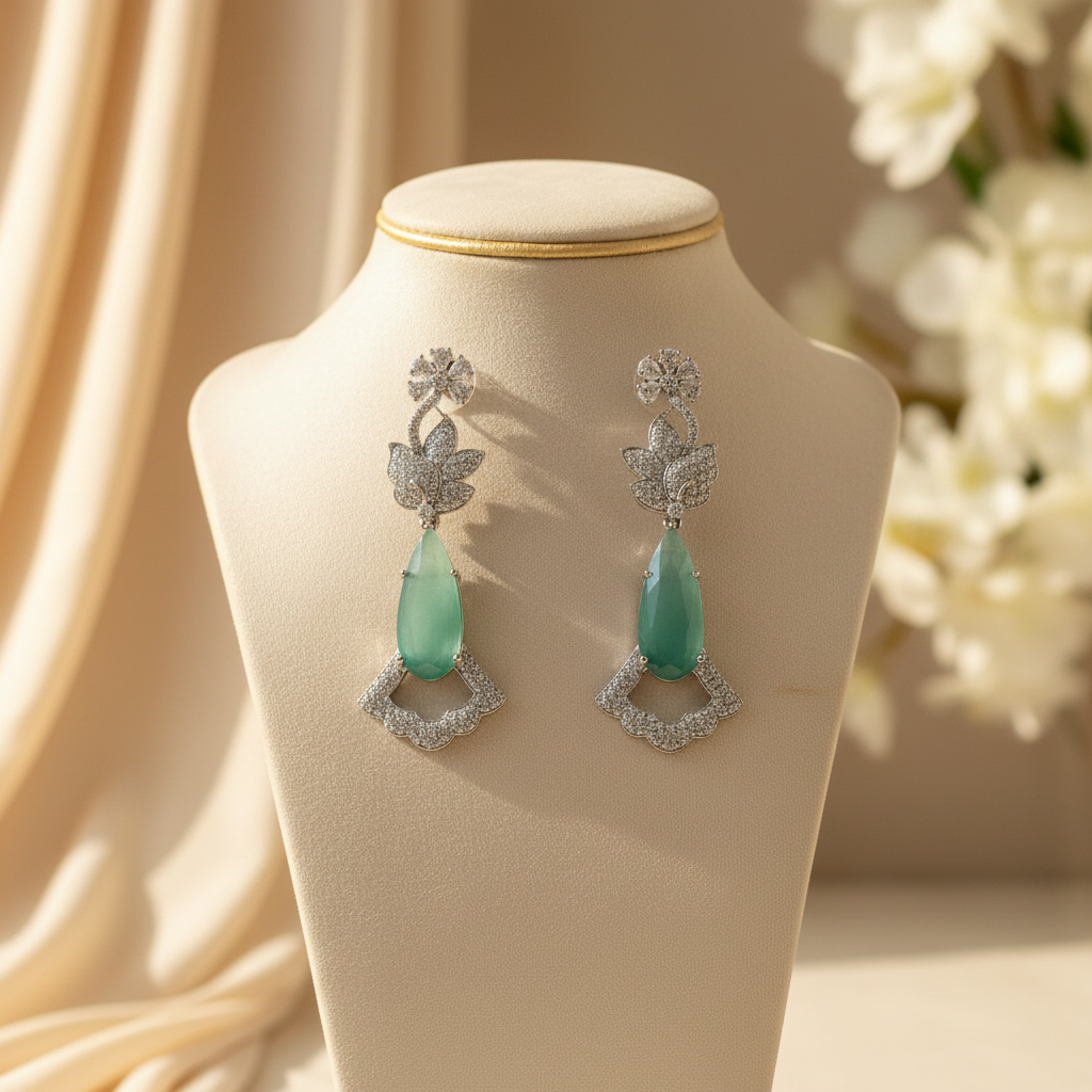 Charm AD Earrings (Mint Green)