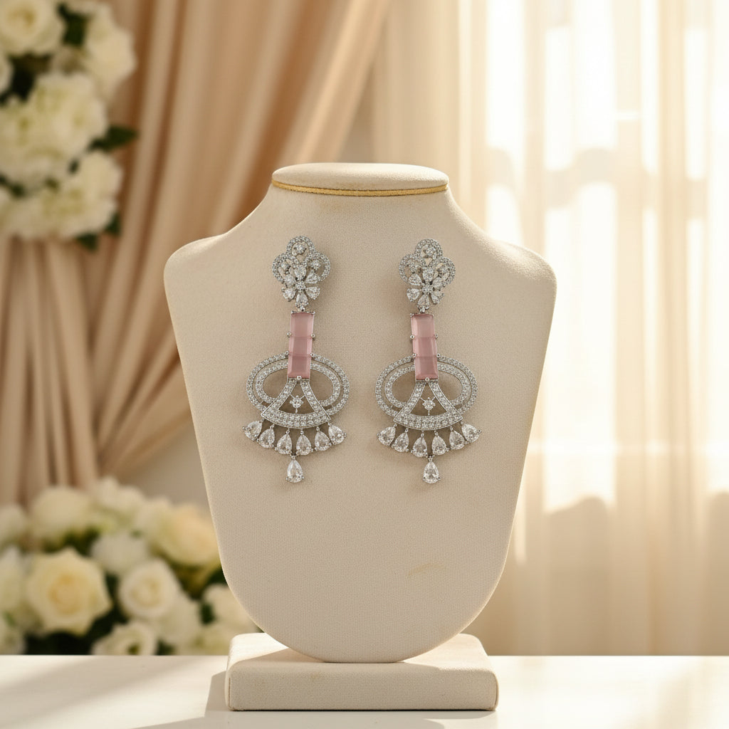 Luxe AD Earrings (Pink)