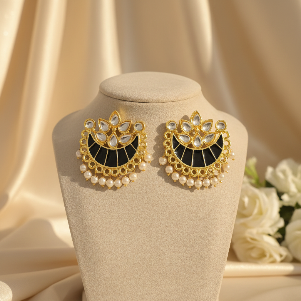 Chaand Earrings (Black)