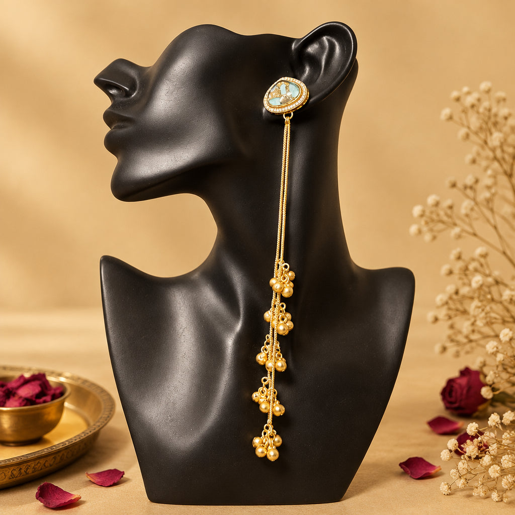 Nandani Kashmiri Earrings (Light-Green)