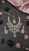 Royal Bloosom AD Necklace (Pink)