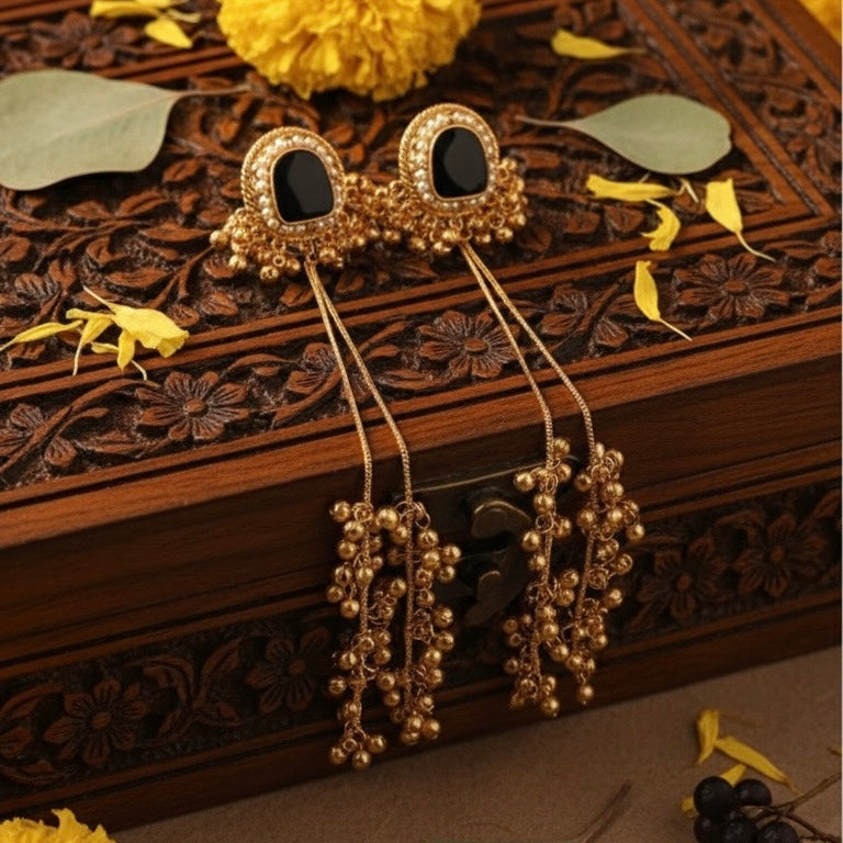 Suhana Kashmiri Earrings (Black)