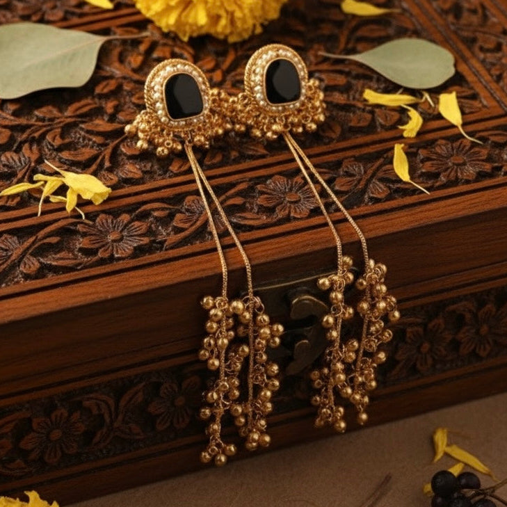 Suhana Kashmiri Earrings (Black)