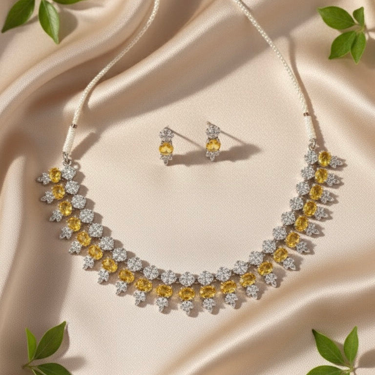 Luxe Line AD Necklace (Yellow)