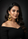 Aaradhya Kashmiri Earrings (Green, Red and Black)
