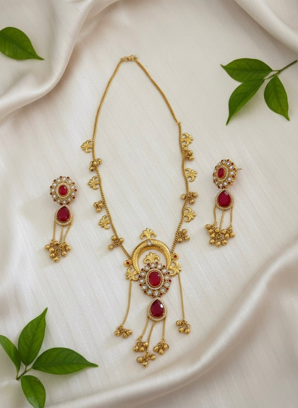 Ziva Kashmiri Necklace (Red)