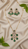 Aarshiya Chain Kundan Necklace (Green)