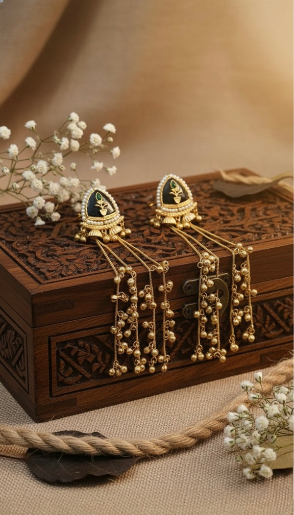 Nupur Kashmiri Earrings (Black)