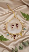 Zarina Polki Necklace (Multi-Colour)
