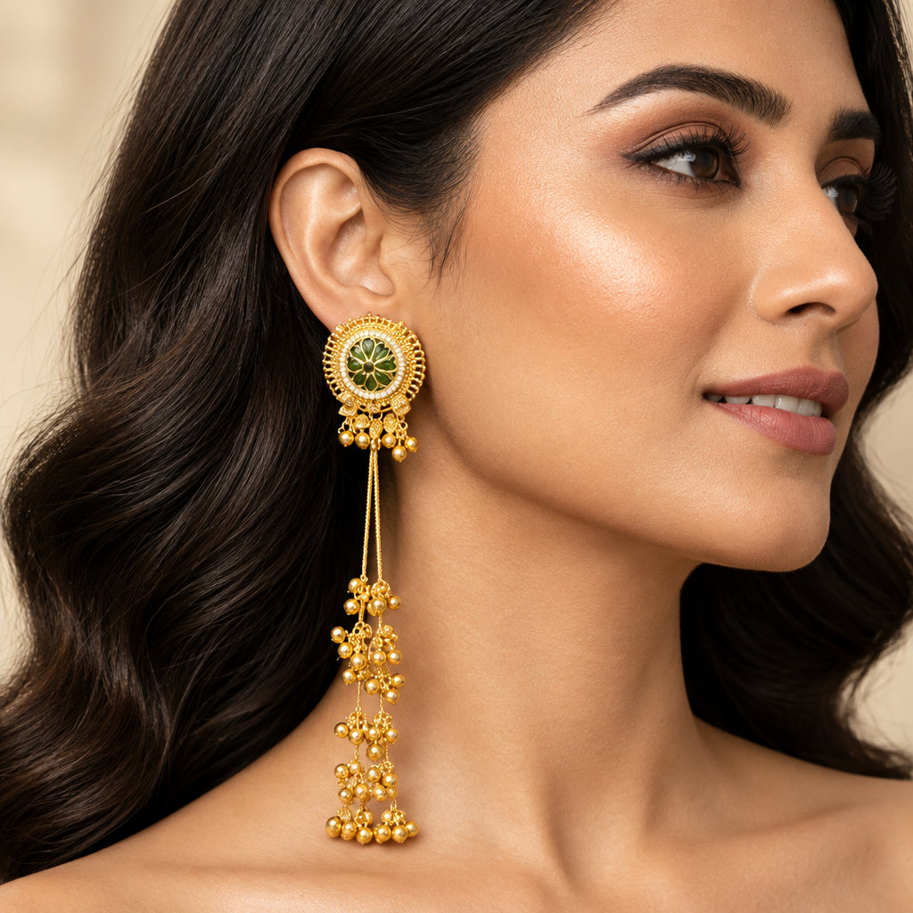 Noorani Kashmiri Earrings (Green)