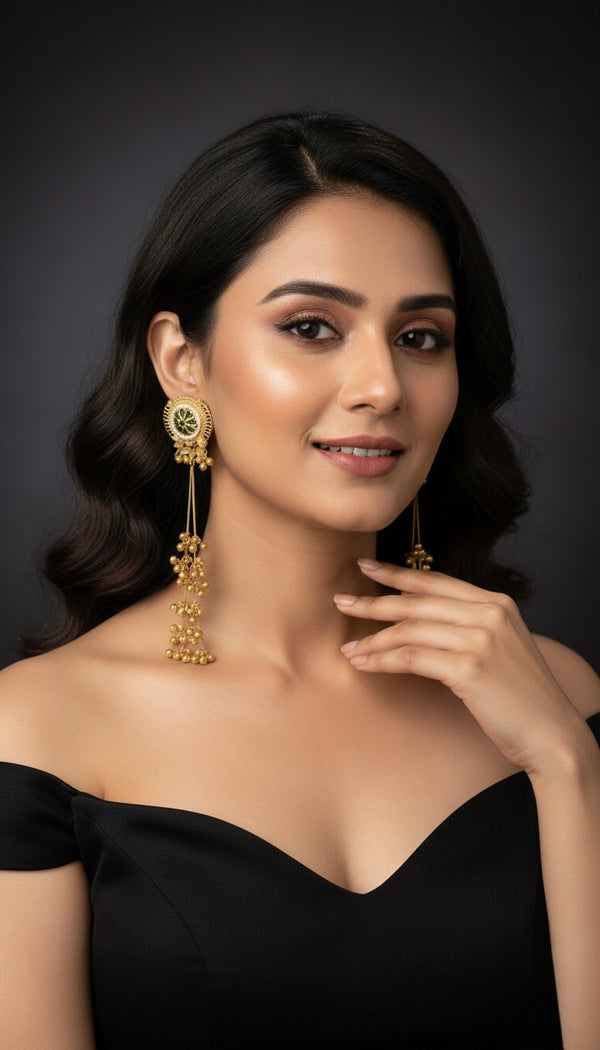Noorani Kashmiri Earrings (Green)