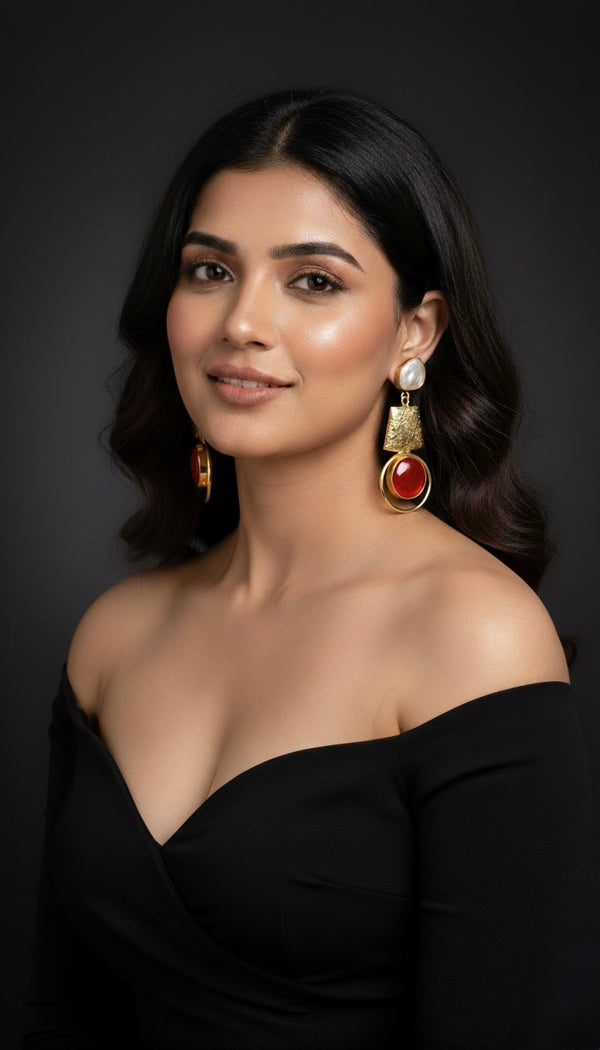 Lara Hasli Earrings (Orange)