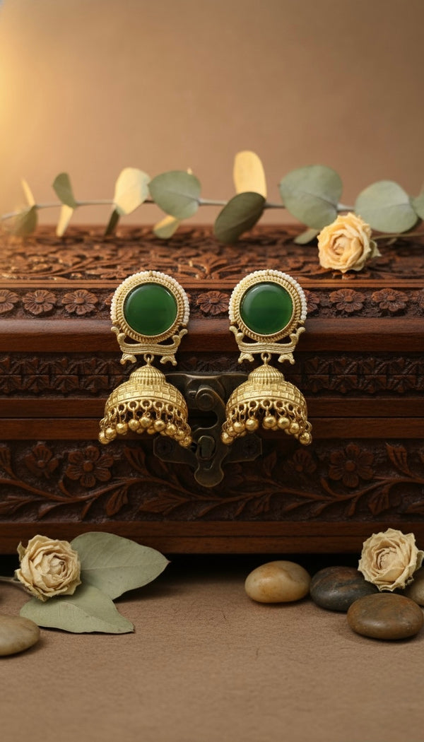 Heritage Jhumkas (Green)