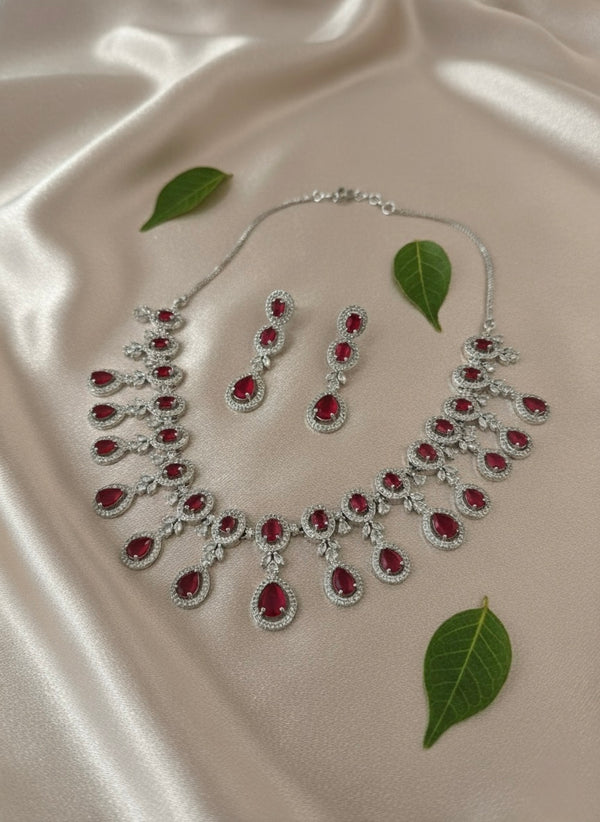 Shimmer AD Necklace (Red)