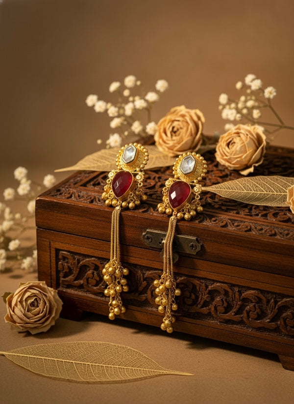 Mohini Kashmiri Earrings (Wine)