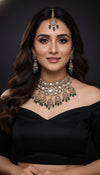 Nayab Kundan Bridal Necklace (Green and Wine)