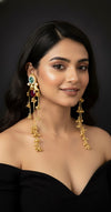 Aarzu Kashmiri Earrings (Green and Wine)