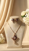 Rajika Chain Kundan Set (Green and Pink)