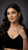 Elara Drop AD Necklace (Blue)