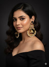 Rani Kashmiri Earrings (Black and Pink)