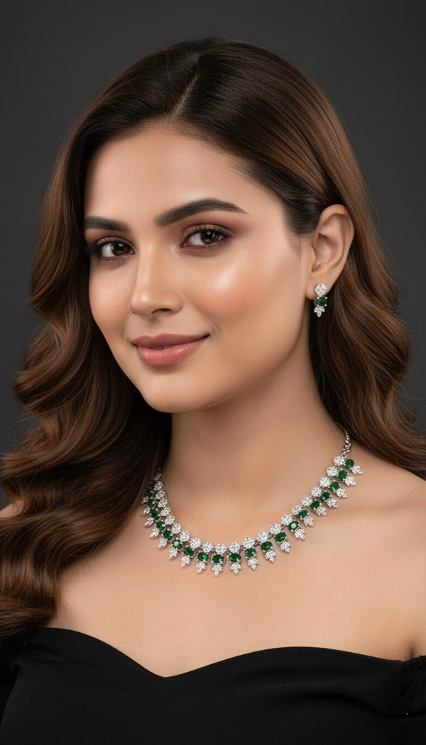 Luxe Line AD Necklace (Green)