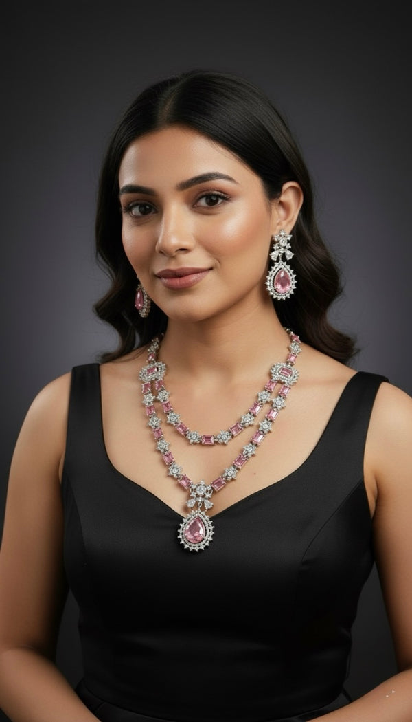 Regal Tier AD Necklace (Pink)