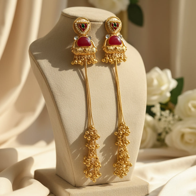 Sima Kashmiri Earrings (Wine)